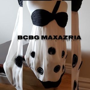 BCBGMAXAZRIA Ivory W/ black cocktail dress